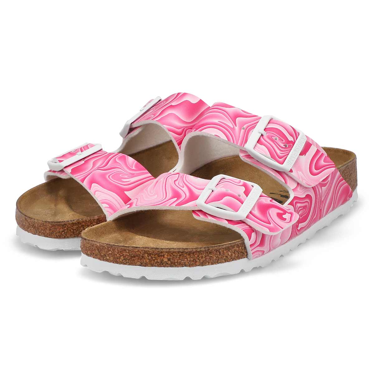 Women's Arizona Birko-Flor Narrow Sandal - Pink/White
