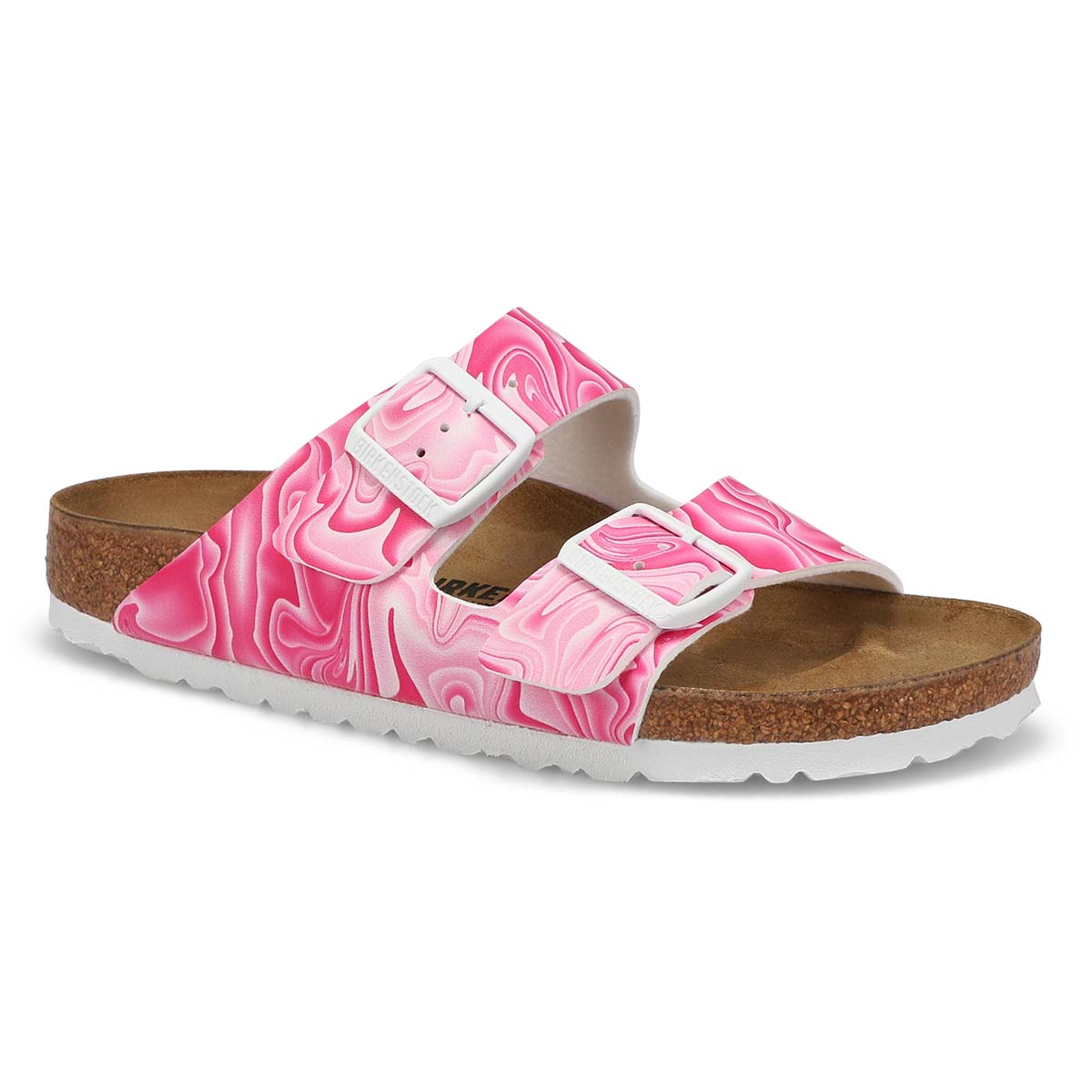 Sandale étroite ARIZONA BIRKO-FLOR, rose/blanc, femmes