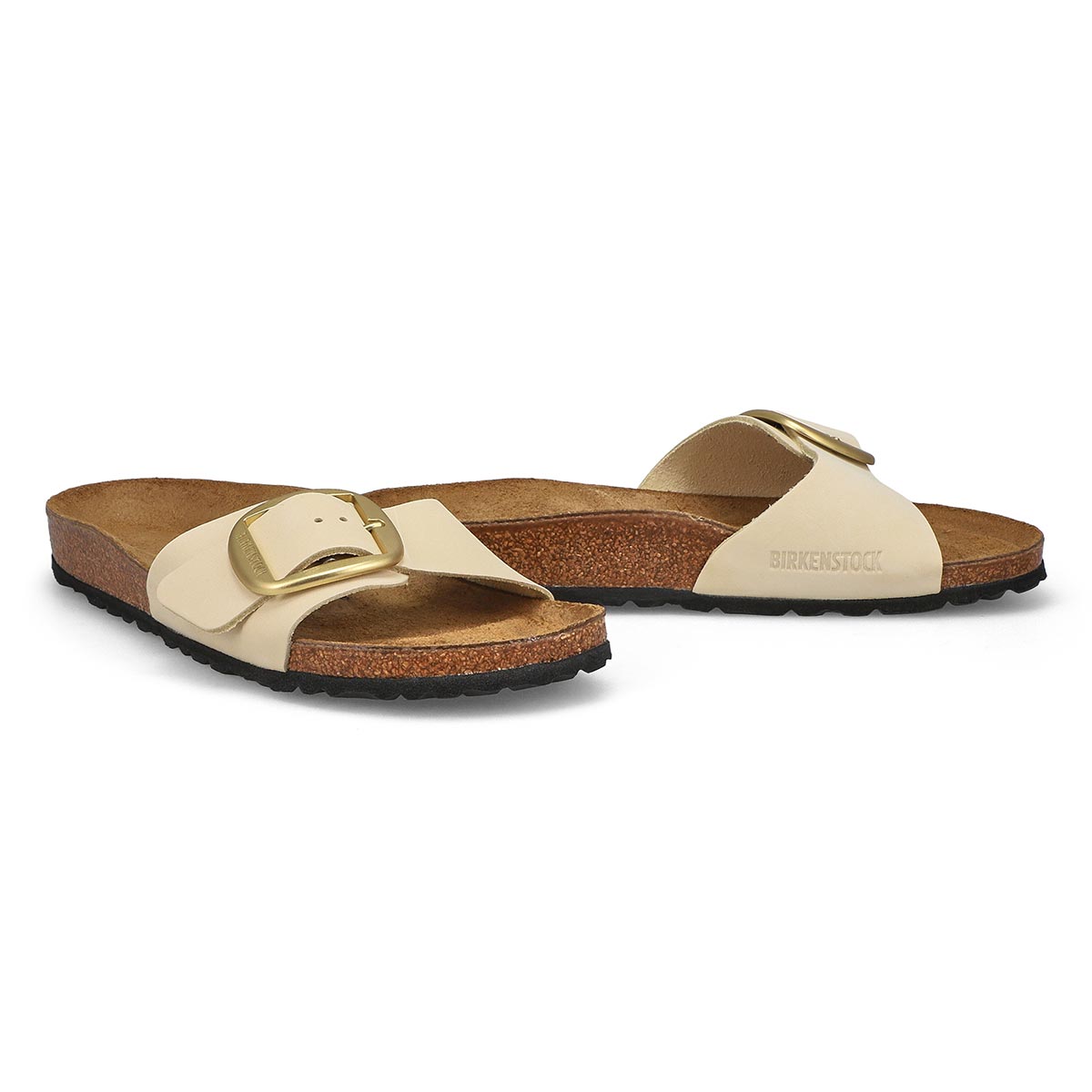 Women's Madrid Big Buckle Narrow Nubuck Sandal - Ecru