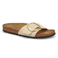 Women's Madrid Big Buckle Narrow Nubuck Sandal - Ecru