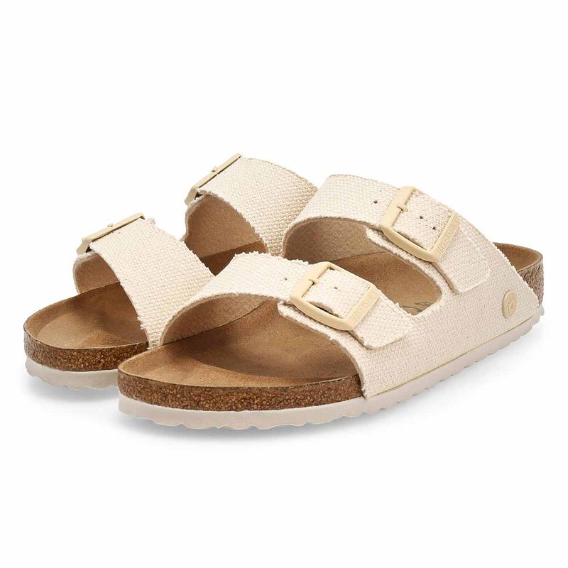 Women's Arizona Vegan Rough Canvas 2 Strap Sandal 