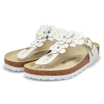 Women's Gizeh Flowers Thong Sandal - White
