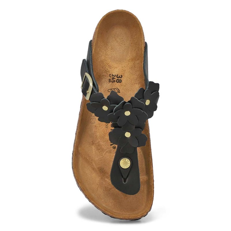 Tongs GIZEH FLOWERS, noir, femmes