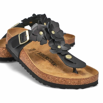 Women's Gizeh Flowers Thong Sandal - Black