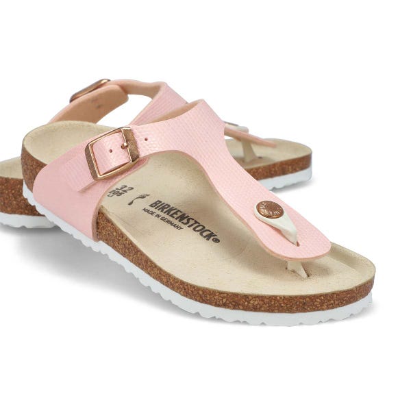 Girls' Gizeh Birko-Flor Narrow Sandal - Shiny Rose