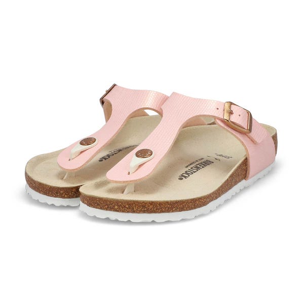 Girls' Gizeh Birko-Flor Narrow Sandal - Shiny Rose