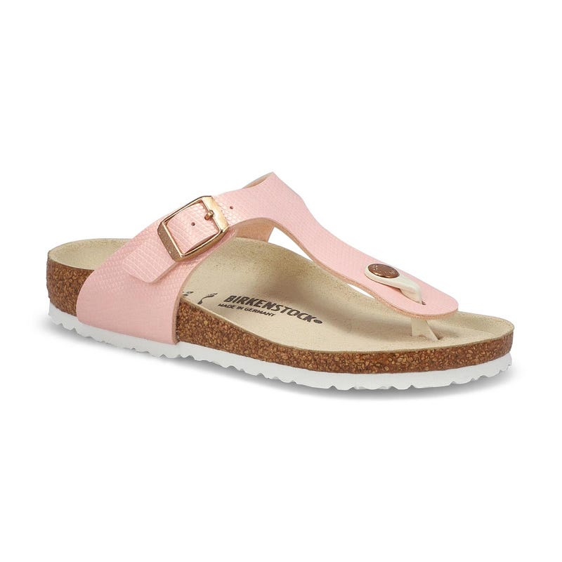 Girls' Gizeh Birko-Flor Narrow Sandal - Shiny Rose