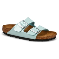 Women's Arizona 2 Strap Cork Footbed Narrow Sandal - Surf Green Patent