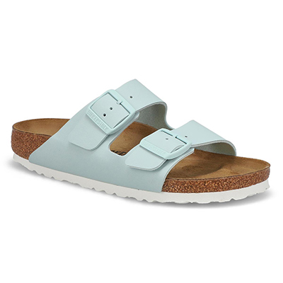 Lds Arizona Birko-Flor 2 Strap Narrow Sandal - Surf Green