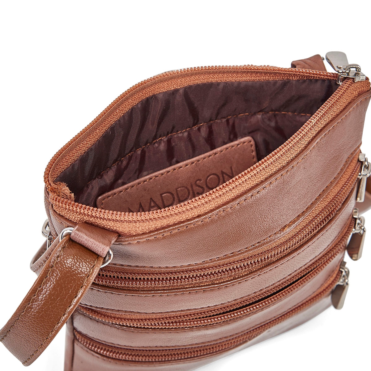 Women's 1027  tan sheep leather crossbody bag