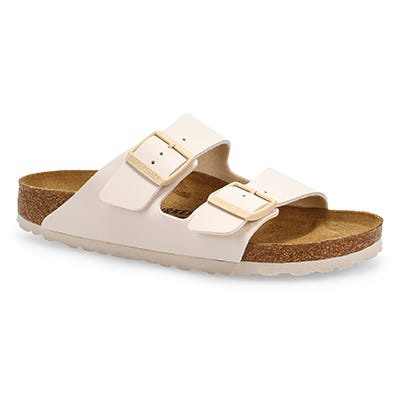 Lds Arizona 2-Strap Birko-Flor Narrow Sandal - Eggshell