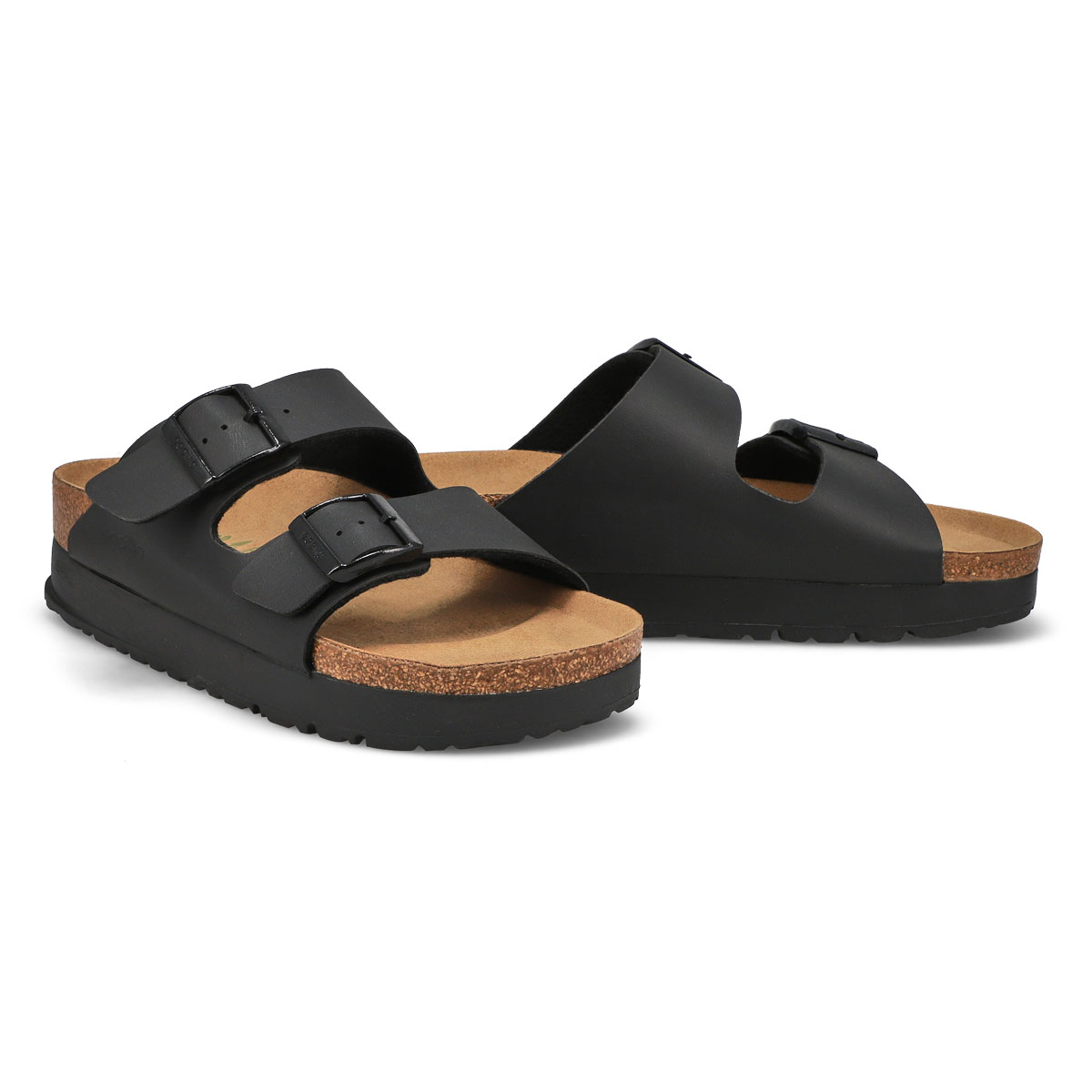 Sandale étroite ARIZONA 2-STRAP PLATFORM, noir, femmes