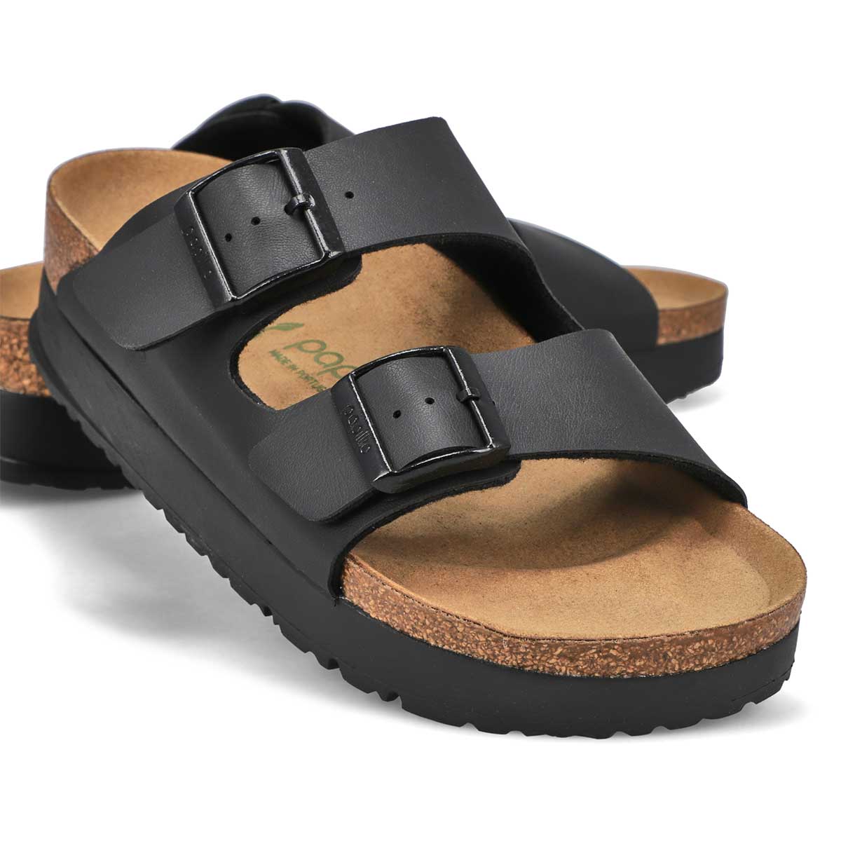 Sandale étroite ARIZONA 2-STRAP PLATFORM, noir, femmes