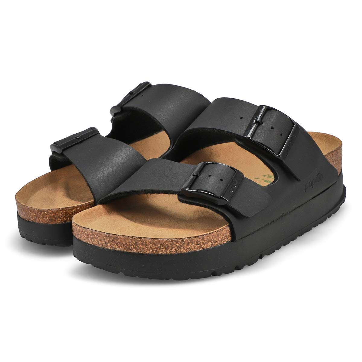 Sandale étroite ARIZONA 2-STRAP PLATFORM, noir, femmes