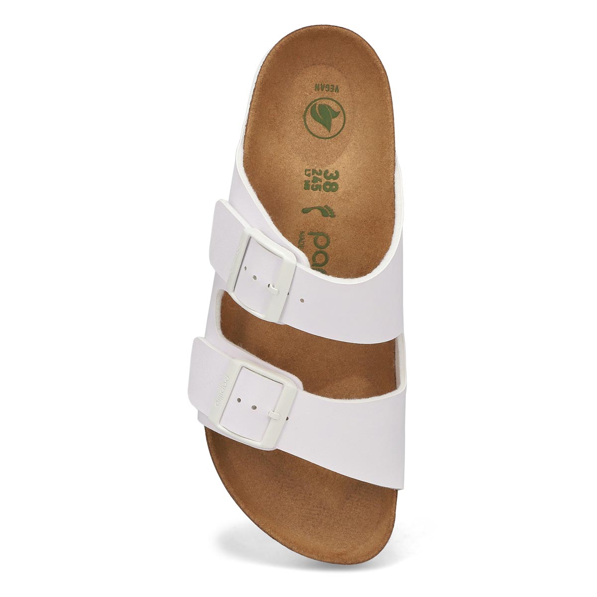 Women's Arizona Birko-Flor 2-Strap Vegan Platform Narrow Sandal - White