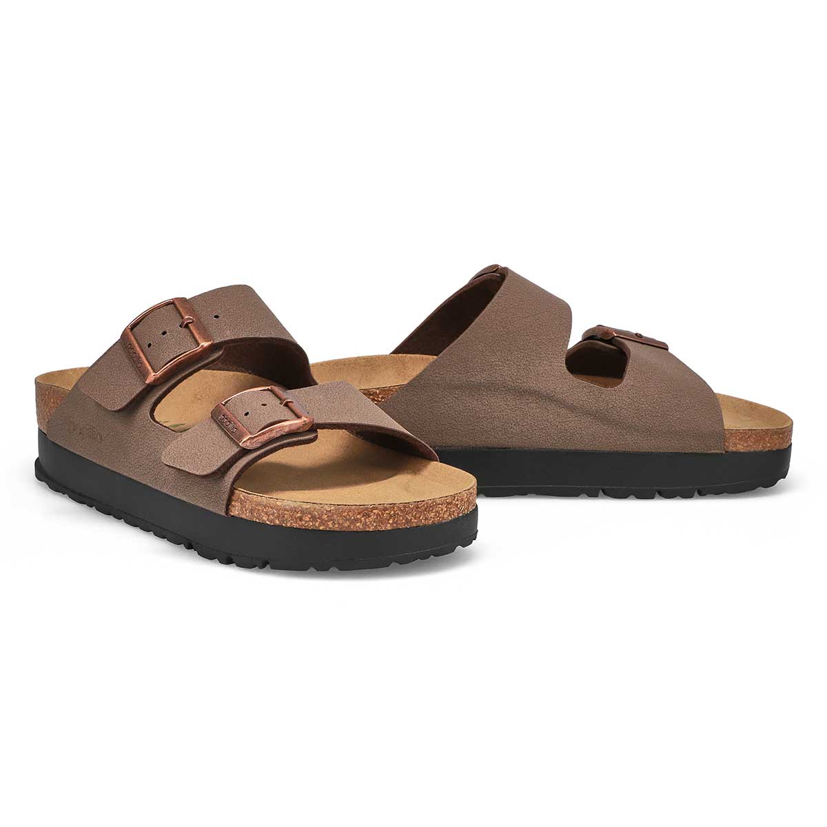 Sandale étroite ARIZONA VEGAN NARROW PLATFORM, moka, femmes