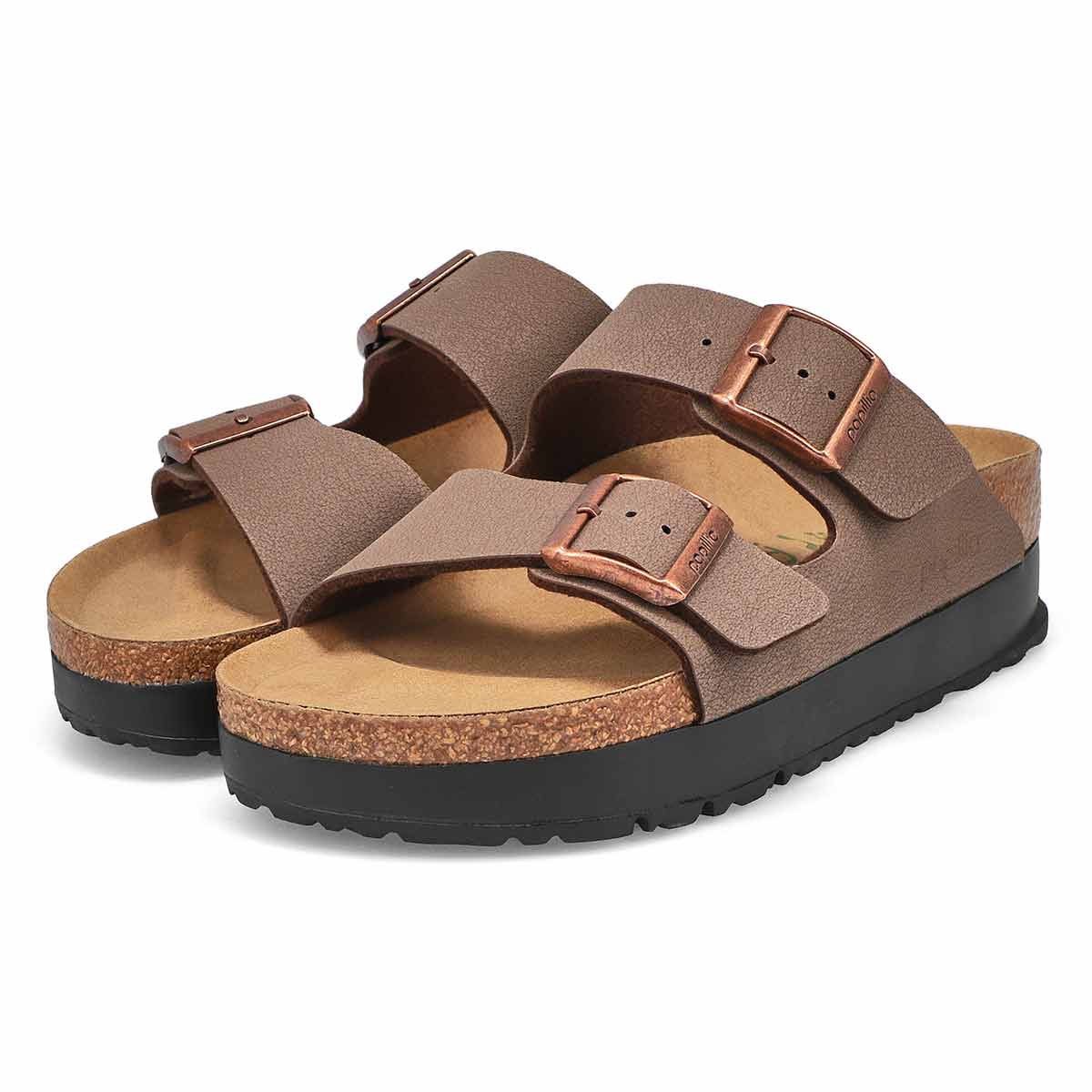 Sandale étroite ARIZONA VEGAN NARROW PLATFORM, moka, femmes