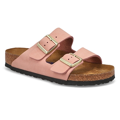 Lds Arizona Soft Footbed 2 Strap Sandal - Pink Nubuck