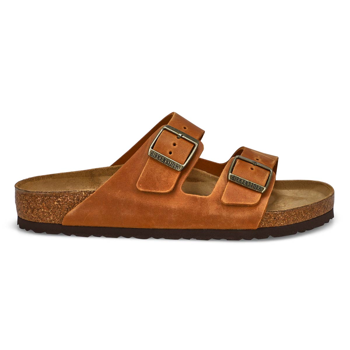 Men's Arizona Oiled Leather 2 Strap Sandal - Cognac