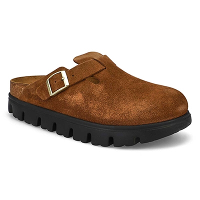 Lds Boston Chunky Platform Narrow Clog - Dark Tea