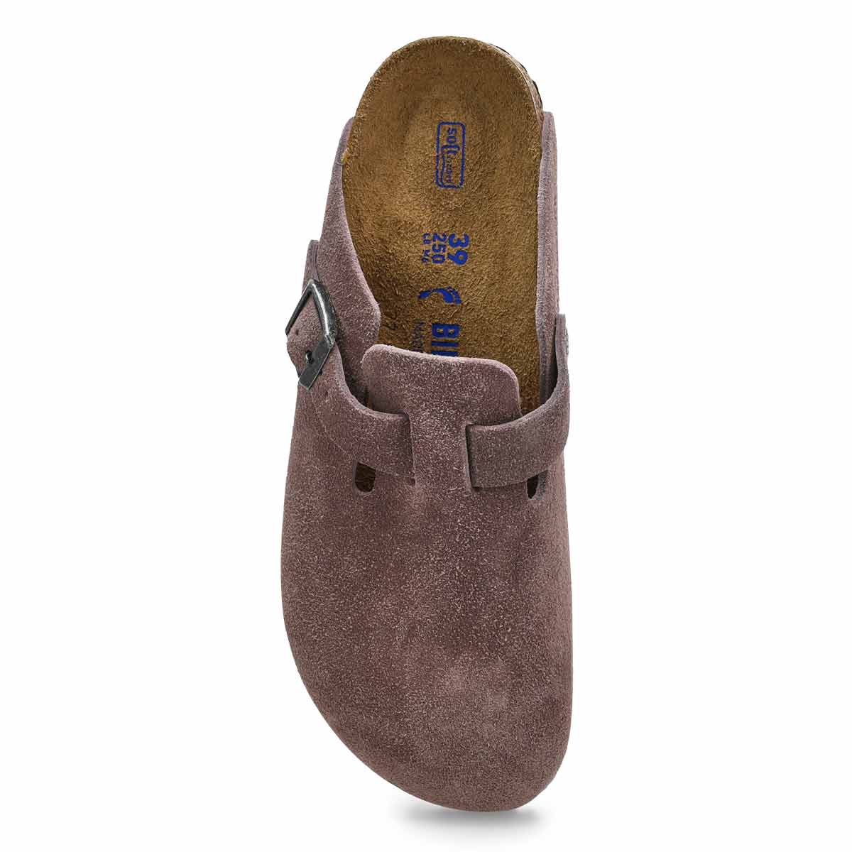 Sabot étroit en suède à assise souple BOSTON, violet délavé, femmes