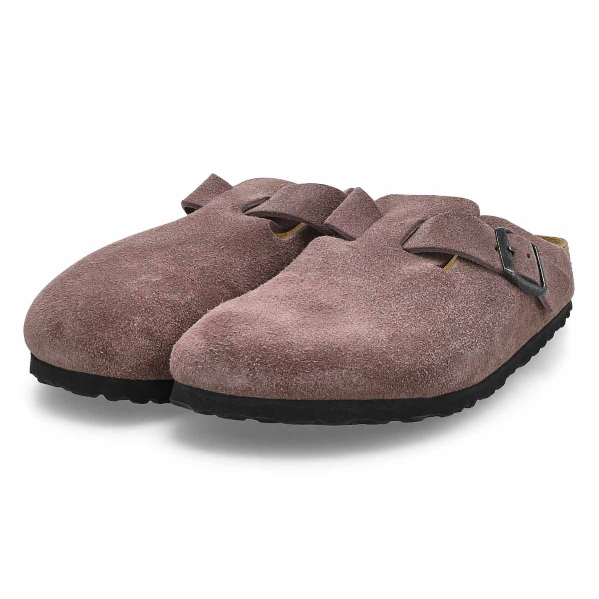 Sabot étroit en suède à assise souple BOSTON, violet délavé, femmes