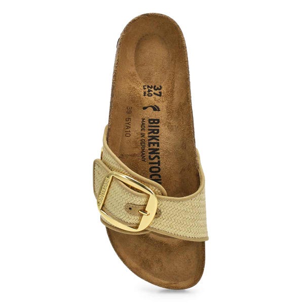 Women's  Madrid Big Buckle 1 Strap Narrow Sandal - Natural