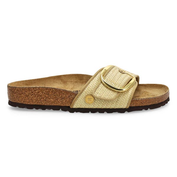 Women's  Madrid Big Buckle 1 Strap Narrow Sandal - Natural