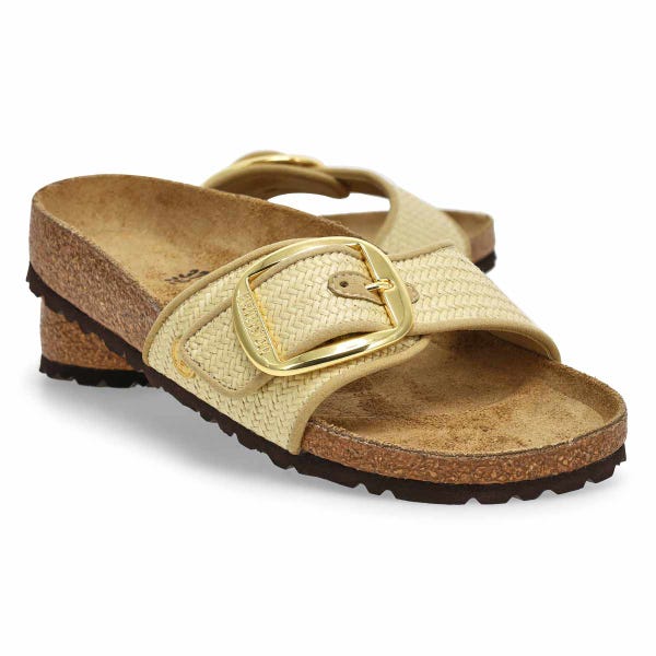 Women's  Madrid Big Buckle 1 Strap Narrow Sandal - Natural