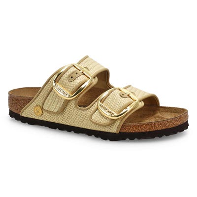 Lds Arizona Big Buckle 2 Strap Narrow Sandal -  Natural