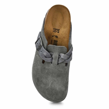 Sabot étroit en suède BOSTON BRAID, gris basalte, 