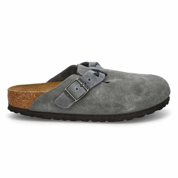 Sabot étroit en suède BOSTON BRAID, gris basalte, 