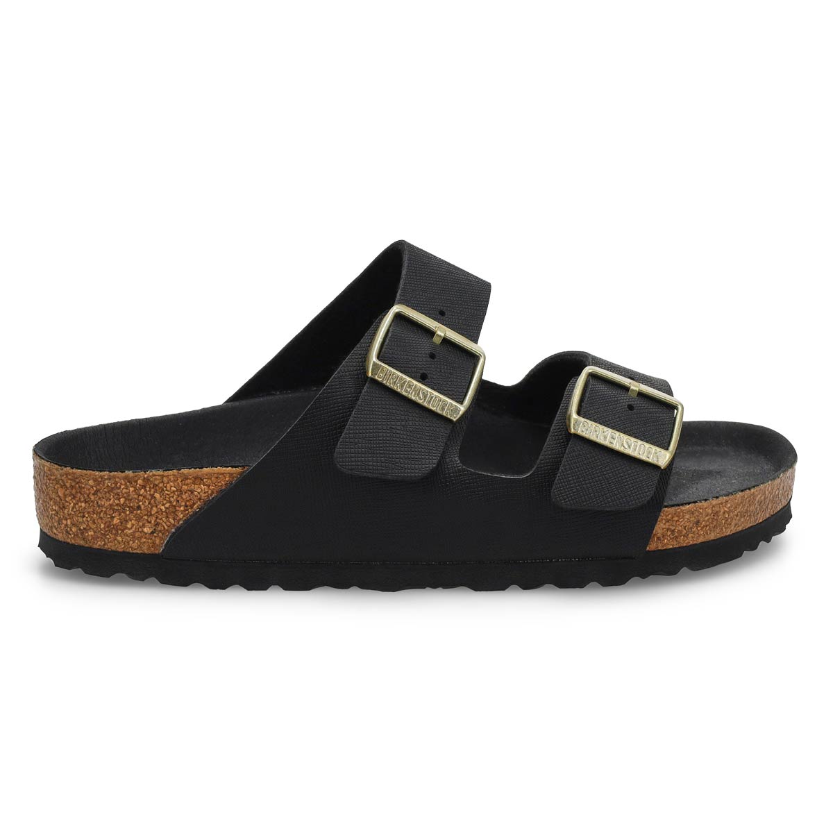 Women's Arizona 2-Strap Birko-Flor Sandal - Saffiano Black