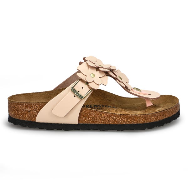 Tongs à assise souple GIZEH FLOWERS, rose clair, femmes