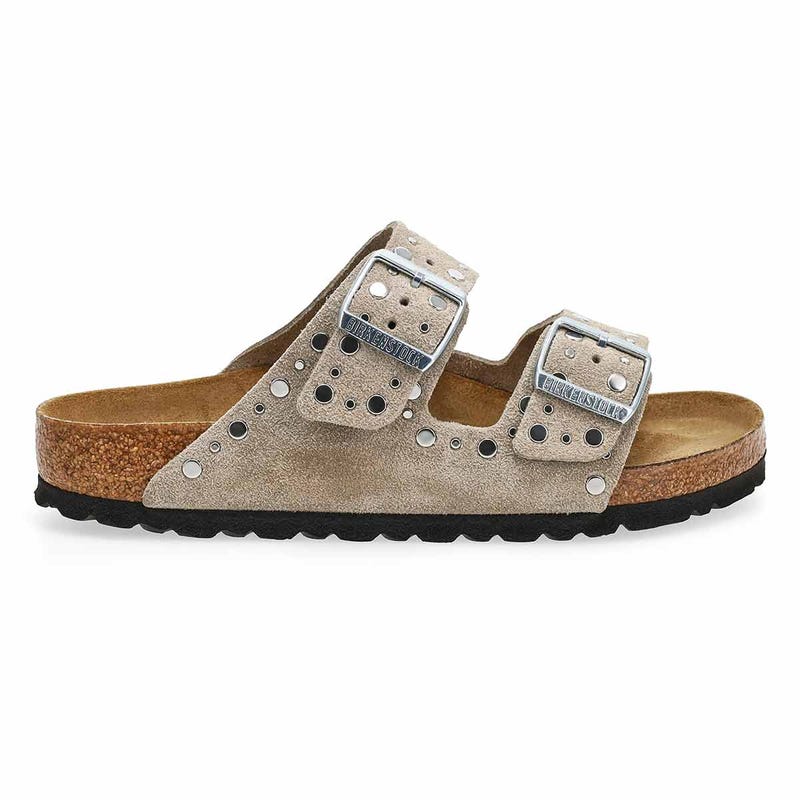 Women's Arizona Rivets 2 Strap Sandal - Taupe