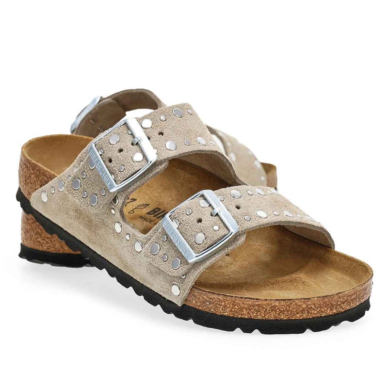 Women's Arizona Rivets 2 Strap Sandal - Taupe