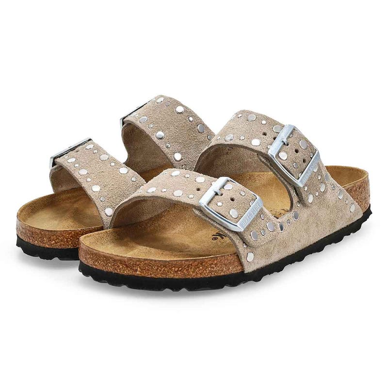 Women's Arizona Rivets 2 Strap Sandal - Taupe