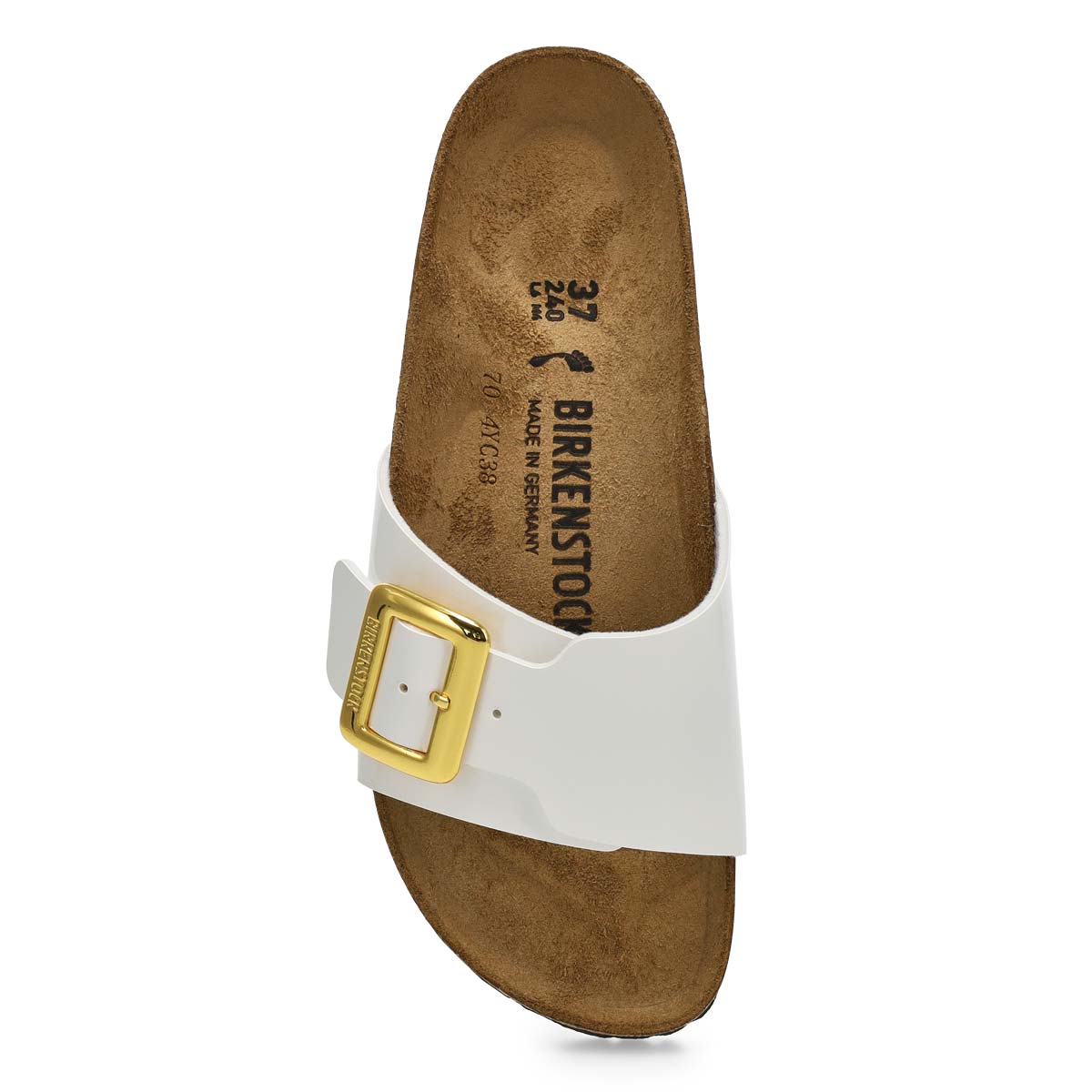 Women's Catalina Luxe Buckle Birko-Flor Narrow Sandal - White Paten