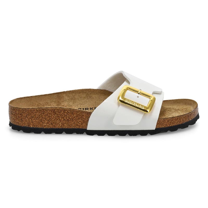 Women's Catalina Luxe Buckle Birko-Flor Narrow Sandal - White Paten
