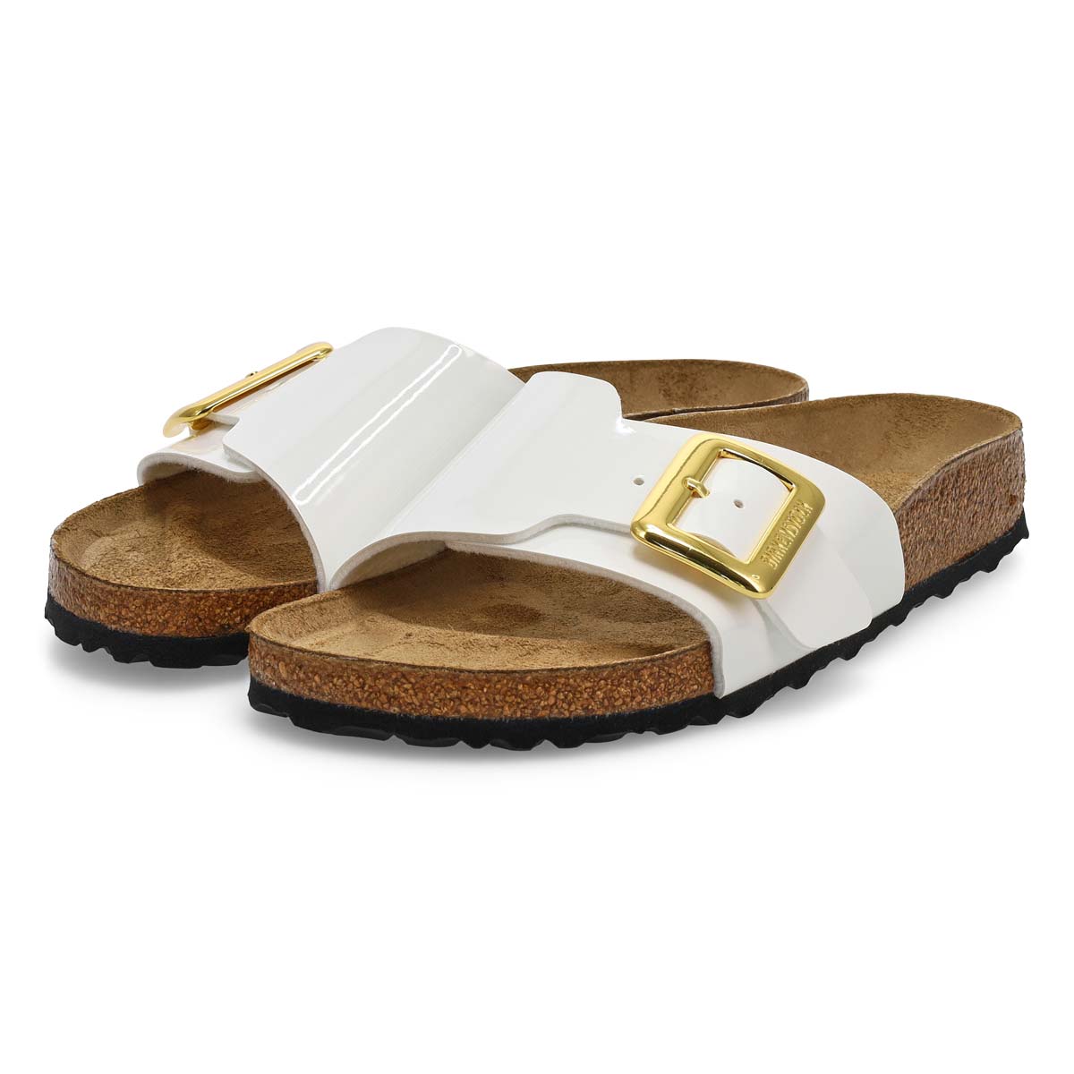 Women's Catalina Luxe Buckle Birko-Flor Narrow Sandal - White Paten