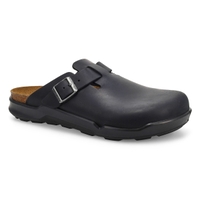 Men's Boston Rugged Oiled Leather Casual Clog - Black