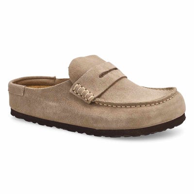Lds Naples Wrapped Suede Casual Narrow Clog - Taupe
