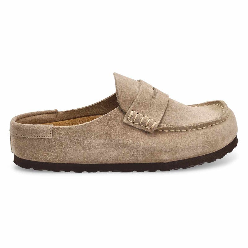 Women's Naples Wrapped Suede Casual Narrow Clog - Taupe