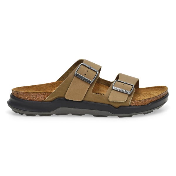 Men's Arizona Rugged Oiled Leather 2 Strap Sandal - Tabacco