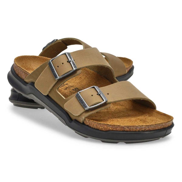 Men's Arizona Rugged Oiled Leather 2 Strap Sandal - Tabacco