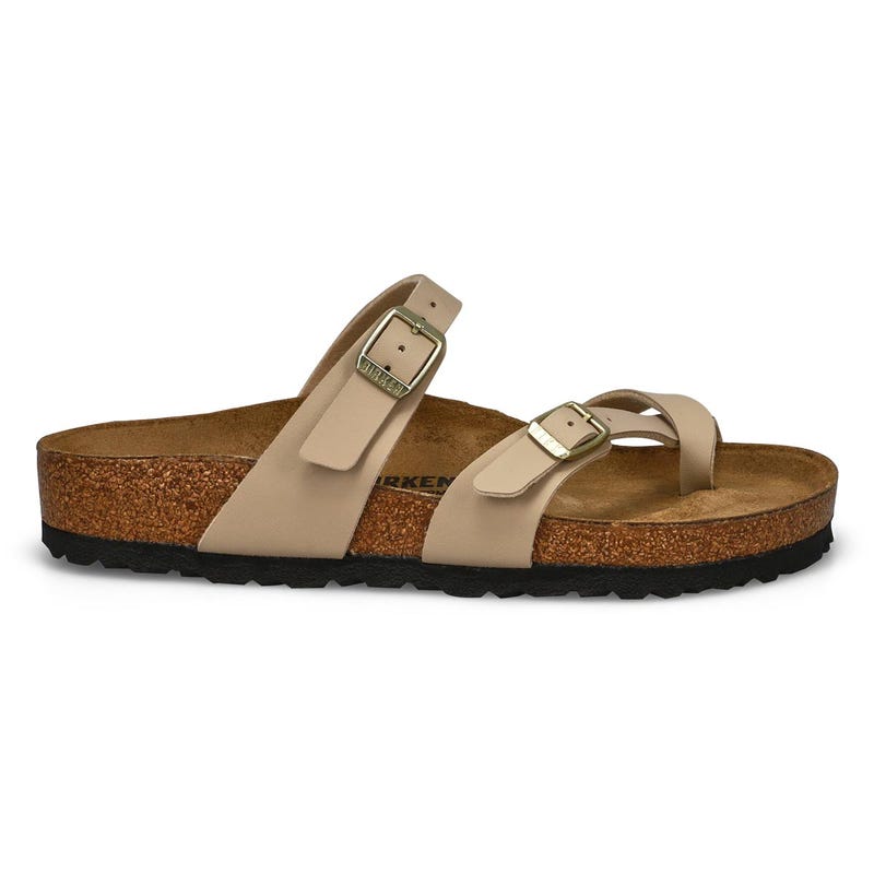 Sandale en Birko-Flor à passe-orteil MAYARI, château de sable, femmes