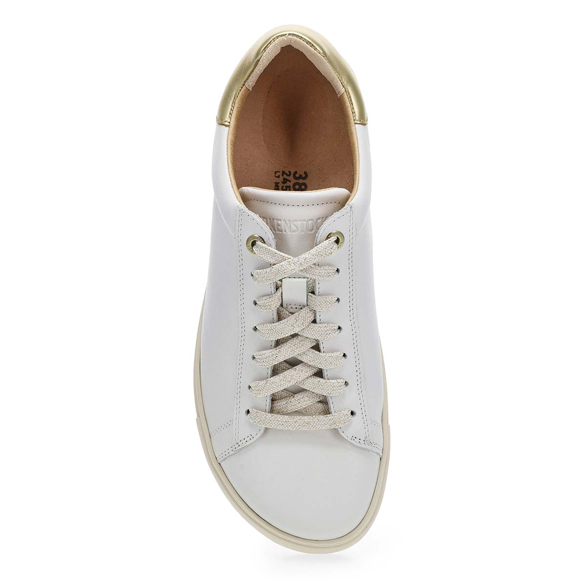 Women's  Bend Lace Up Narrow Sneaker - White/Metallic Gold