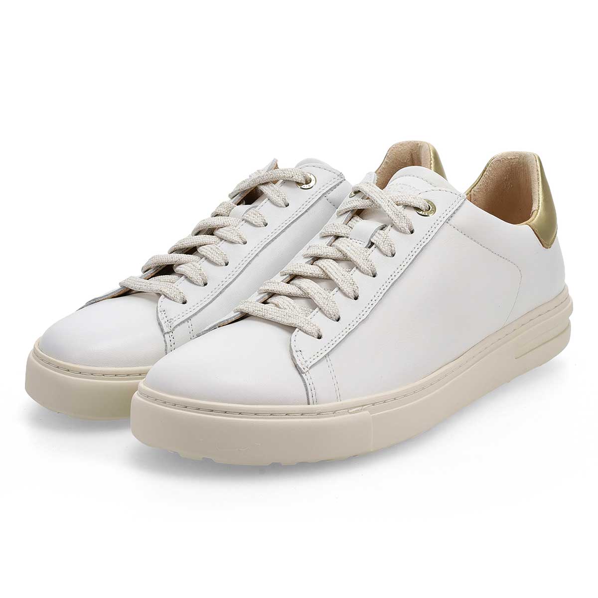 Women's  Bend Lace Up Narrow Sneaker - White/Metallic Gold