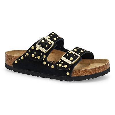 Lds Arizona Rivets 2 Strap Sandal - Black