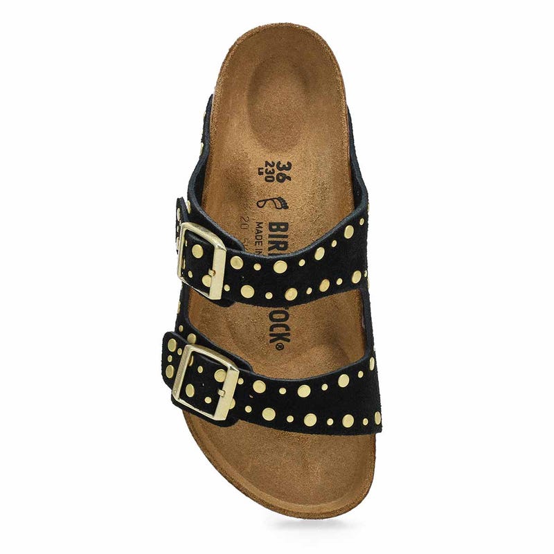 Women's Arizona Rivets 2 Strap Sandal - Black